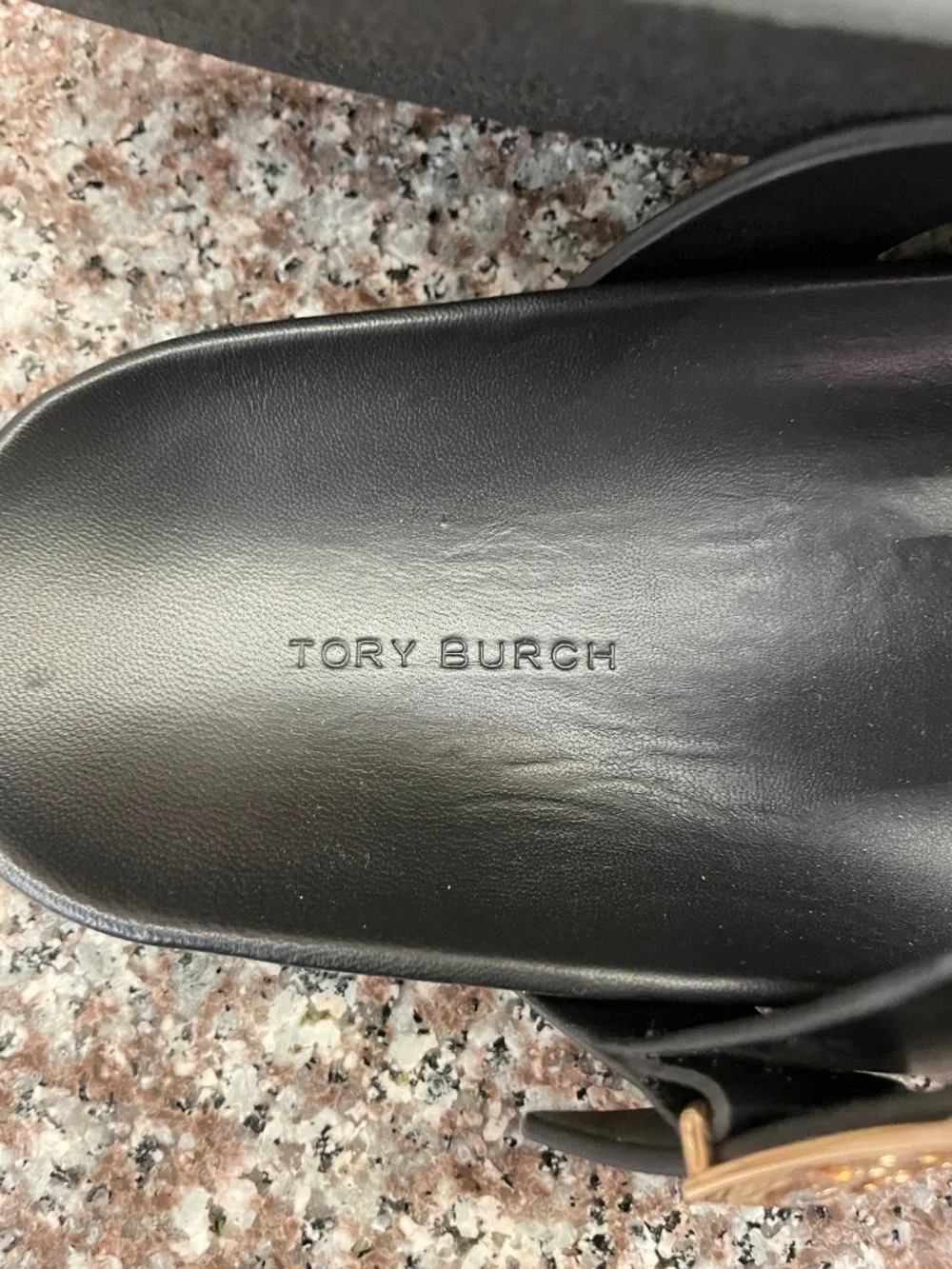 NWOT Tory Burch Vachetta Leather Mellow Thong Sandal In Perfect Black Women US 9